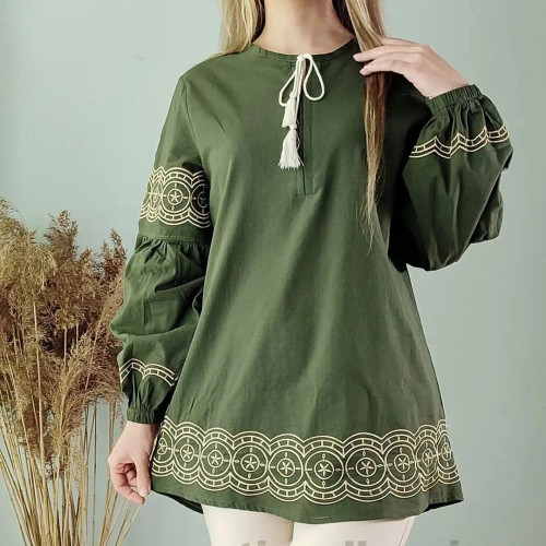 شومیز مانتویی زنانه لنین نخ
