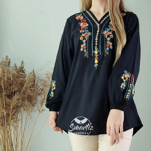 شومیز مانتویی زنانه لنین نخ