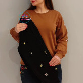 بلوز زنانه آستین پفی گلدوزی