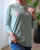 بلوز زنانه نخ پنبه جلو دکمه تدی