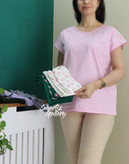 تیشرت زنانه آستین سرخود پشت گره ای