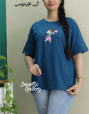 تیشرت زنانه باکسی نخ پنبه